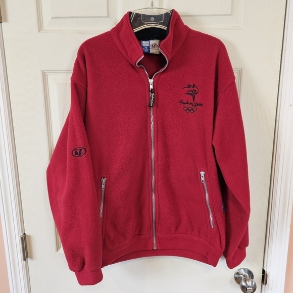 Vintage Jackets & Blazers - VINTAGE Sydney 2000 Olympic Zip-Up Fleece Jacket Embroidered